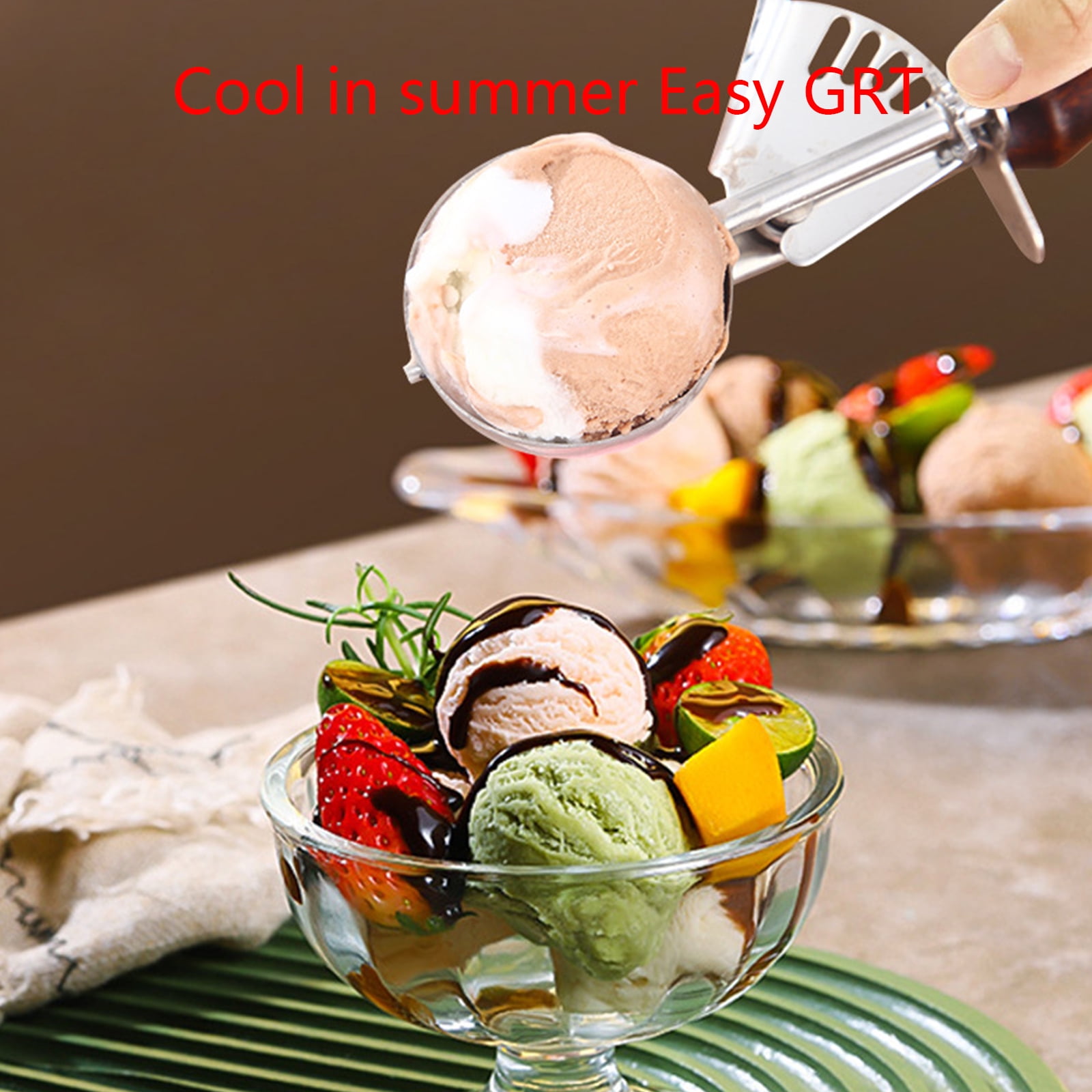 Ice Cream Scoop – Stainless Steel Ice Cream With Easy Trigger,Fruit