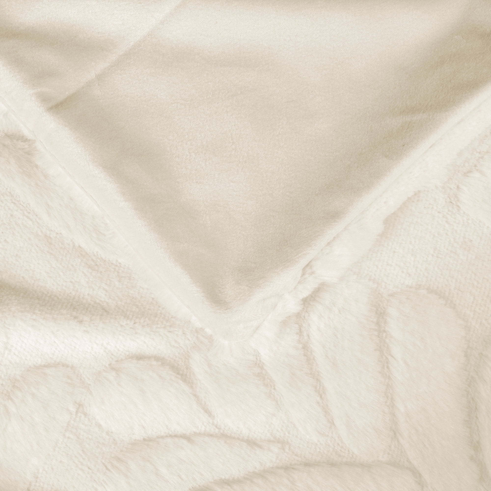 Unique Bargains Basho Leaf Pattern Cushion Covers Solid Fluffy Plush Pillow Covers 2 Pcs Beige 18" x 18"