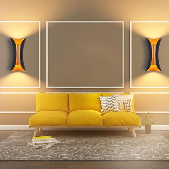 ChicHomey Waist-shaped LED Wall Lamp,3 Adjustable Color Temperatures Bidirectional Lighting, Wall-mounted for Living Room, Bedroom, Outdoor