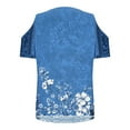 thumbnail image 5 of Olyvenn Sexy Cold Sholuder Tops for Women Casual V Neck Cute Blouse Boho Floral Print Short Sleeve Shirts Ladies Tunic Tshirt Navy XL, 5 of 6
