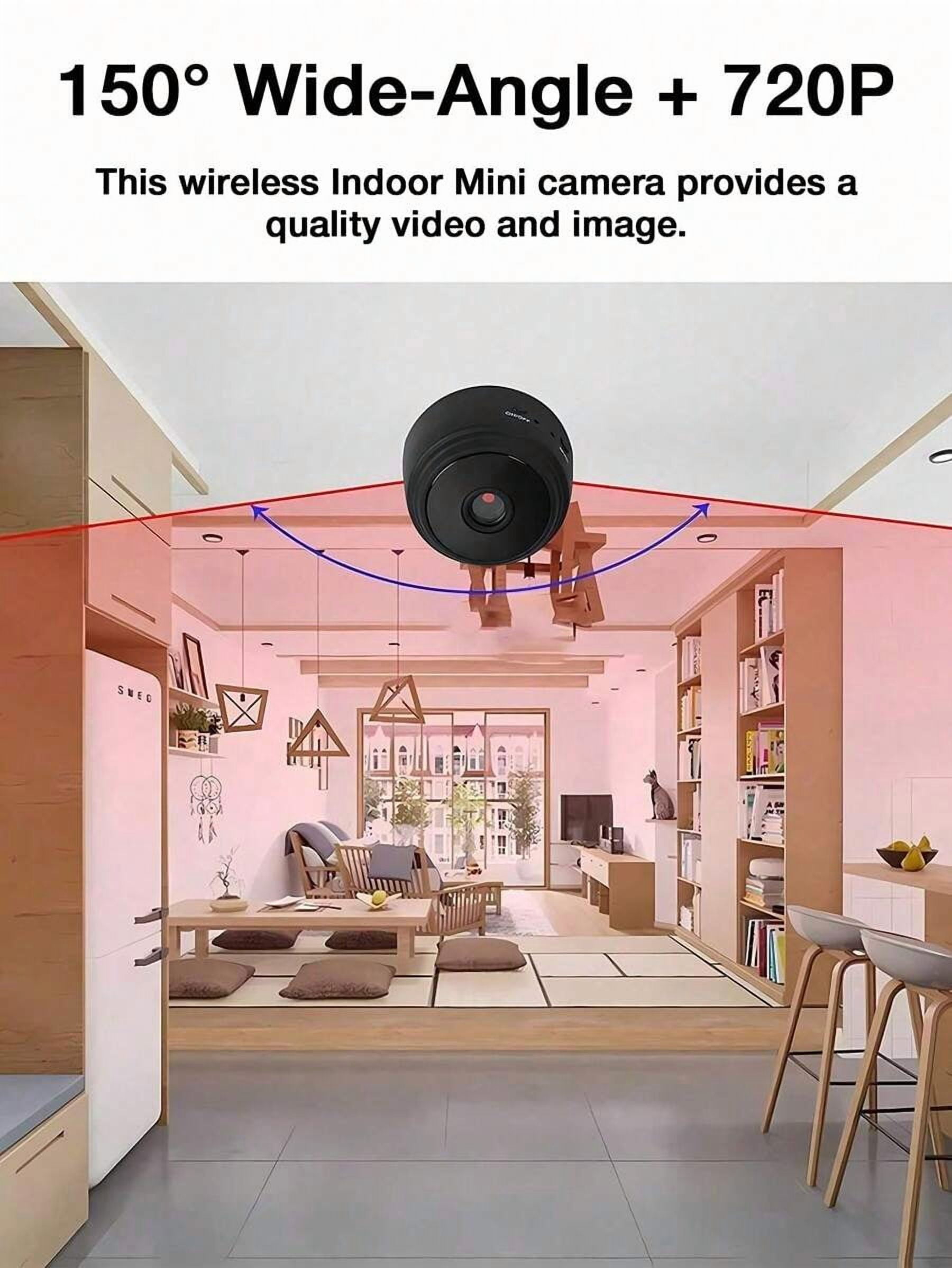 Wireless WiFi Security Camera 720P Indoor Outdoor Pet Baby Monitor Night Vision Portable Nanny Cam Mini Room Home Camera
