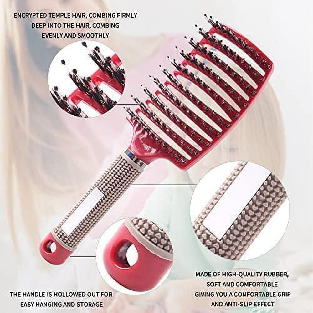Voremy Magical Ultra Detangling Brush for Wet or Dry Hair - Fast Drying Styling Massage Hairbrush for Men, Women and Kids (Pink+Purple)