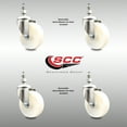thumbnail image 2 of 4 Inch 316SS Nylon Wheel Swivel ½ Inch Threaded Stem Caster Set Service Caster, 2 of 2