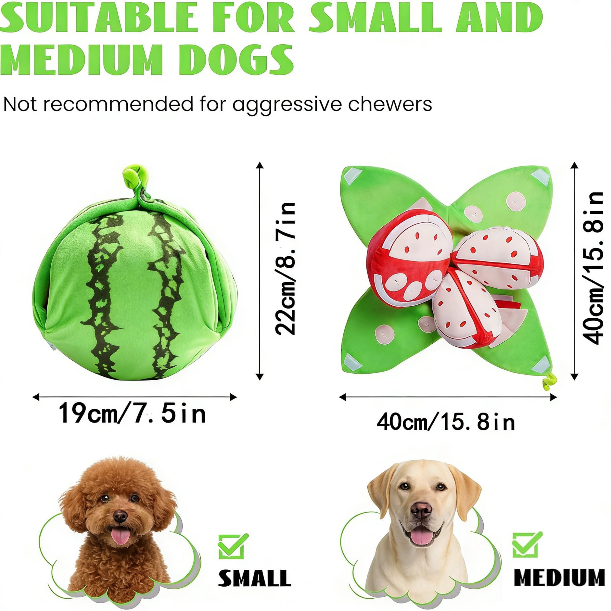 Hide and seek plush dog toy,interactive puzzle,watermelon shaped interactive little dog toy,suitable for small and medium-sized dogs.