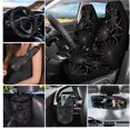 thumbnail image 2 of HUISEFOR Black Spider Web Car Seat Cover Full Set Halloween Design 15 Pcs Fashion Car Accessories with Steering Wheel Cover Belt Cover Car Trash Can Air Vent Storage Bag Coasters, 2 of 7