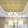 thumbnail image 3 of Glue Up Ceiling Tiles, 24x24 Inch PVC Decorative Drop Ceiling Tile Champaign Gold 48 Sq. Ft, Pack of 12 Tiles, 3 of 10