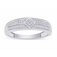thumbnail image 5 of AFFY White Natural Diamond Wedding & Engagement Trio Band Ring Set In 10k White Gold (0.43 Cttw), Ring Size -10.5, 5 of 8