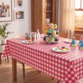thumbnail image 3 of Sm:)e Disposable Plastic Red and White Plaid Tablecover 3 Pack, 54x108Inch, Table Cloth for Dinner/Party Decoration/Holiday, 3 of 5