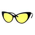 thumbnail image 2 of Womens Pop Color Lens Classic Plastic Cat Eye Goth Sunglasses Black Yellow, 2 of 4