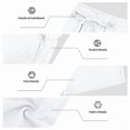 thumbnail image 6 of Hsovts Men Mens Casual Cotton Linen Shorts Summer Beach Shorts Lightweight Elastic Drawstring Waist with Pockets White XL, 6 of 9