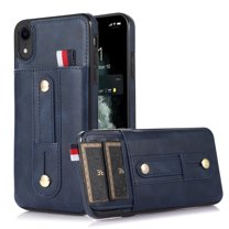 for iPhone XR Case, Lightweight Premium PU Leather iPhone XR Wallet Case with Card Holders Protective Case for iPhone XR Adjustable Stand,Blue