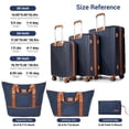 thumbnail image 2 of Hardside Luggage Sets Lightweight Suitcase with Spinner Wheel TSA Lock Travel Duffel Bag, Blue, 2 of 6