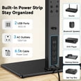 thumbnail image 4 of MountFTV Universal Swivel TV Stand with Power Outlet for 32-80 inch TVs up to 99 lbs, Table Top TV Stand Mount with 6 Height Adjustable, Tempered Glass Base,Max 600x400mm, 4 of 8