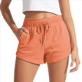 thumbnail image 3 of Pantalones Cortos Deportivos para Mujer con Bolsillos, de Algodón Francés, con Cordón Ajustable, para Hacer Ejercicio en Verano, Informales y Cómodos. Coral XS, 3 of 8