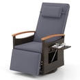thumbnail image 2 of Costway Outdoor 360° Swivel Rattan Recliner Chair Patio Wicker Chaise Lounge Chair Gray, 2 of 9