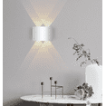 thumbnail image 2 of Aplique LED de pared para interiores, blanco, moderno, para pared, IP65, impermeable, de aluminio, para exteriores, para pared, para sala de estar, dormitorio, pasillo, escalera, camino (blanco cálid JAMW Sencillez, 2 of 5
