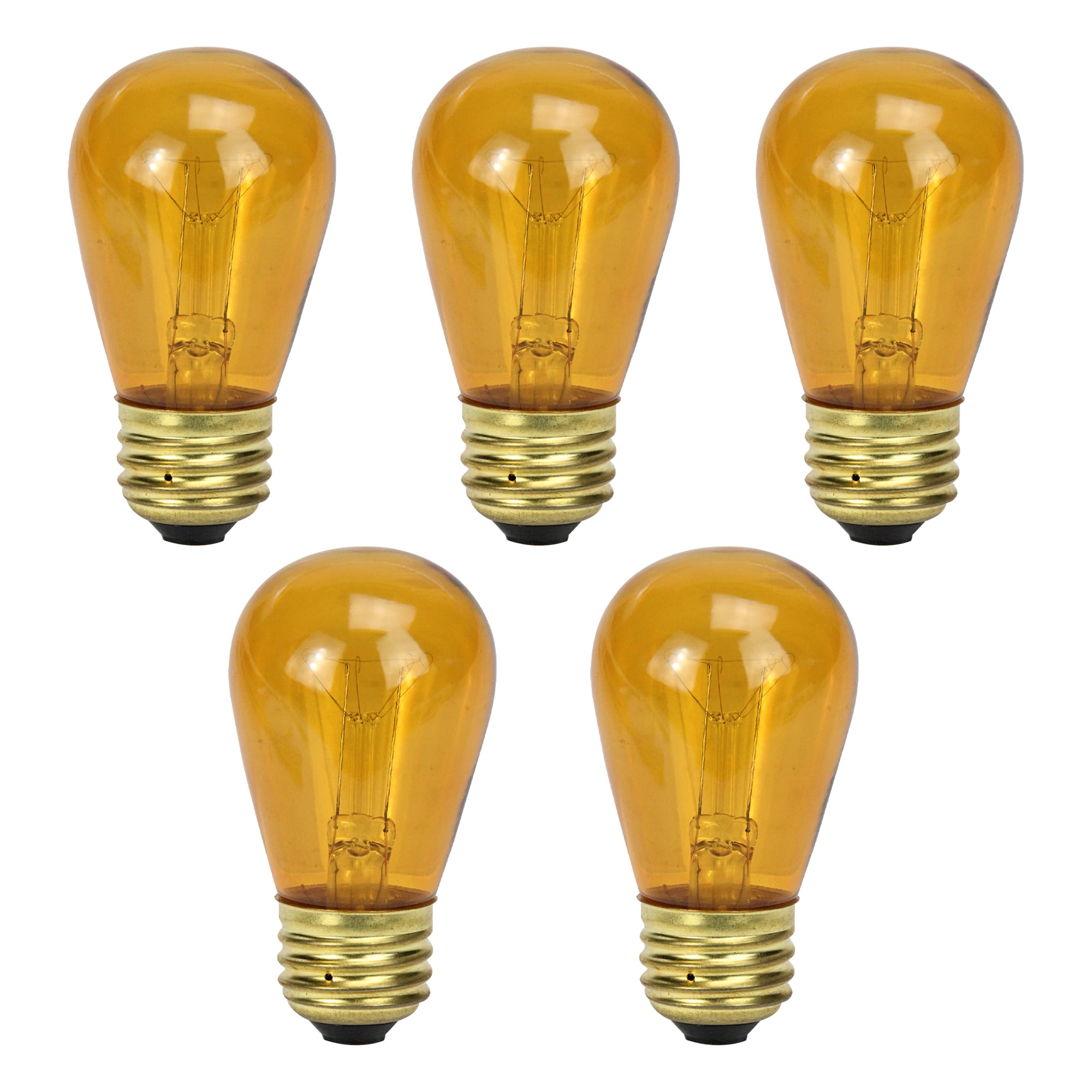 Northlight Incandescent S14 Transparent Edison Style Christmas Replacement Bulbs - Orange - Pack of