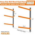 thumbnail image 5 of UOKRR Adjustable Wall Mount Kayak Storage Rack, Heavy Duty, Space-Saving Design, Holds 3 Kayaks for Garage & Outdoor Use, 5 of 7