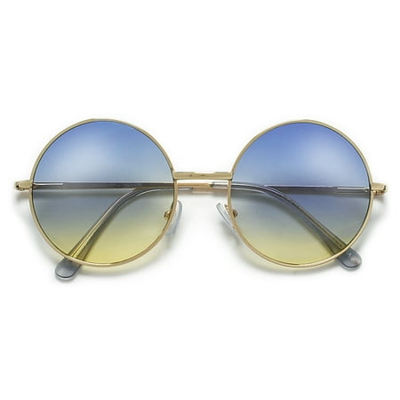 Lennon Inspired Colorful Ombre Lens Retro Round 50mm Metal Sunglasses