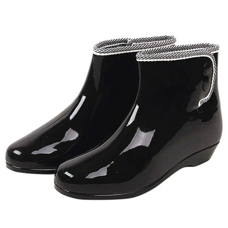 

Women s Rain Boots Fashion Short Tube Rain Boots Water Slip Resistant Water Shoes
