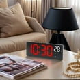 thumbnail image 2 of REGALWOVEN Voice Wake-Up Alarm Clock, Large LED Display, Dual Alarms, USB Charging Ports Dimmable Display for Bedroom/Dorm Red 6.8"L x 0.9"W x 2.6"H, 2 of 6