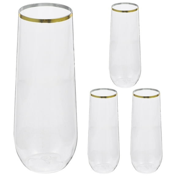 Diekin 4pcs Unbreakable Plastic Champagne Glass Champagne Cup Juice Cup for Party