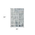 thumbnail image 4 of 5' X 7' Blue Abstract Area Rug, 4 of 10