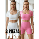 thumbnail image 5 of Set De Dos Conjunto Deportivo Unitalla Casual Mujer Short y Blusa Stretch Comodidad y Estilo, 5 of 9