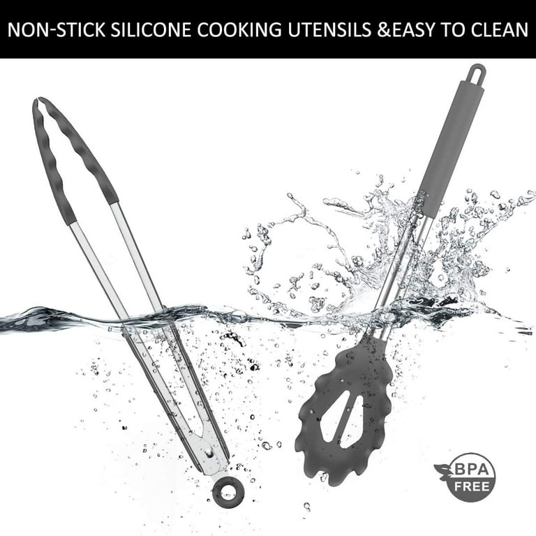 Silicone Cooking Utensil Set, Umite Chef Kitchen Utensils 15pcs Cooking  tools ki