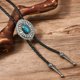 thumbnail image 4 of Western Rodeos Bolo Tie Necklace for Men and Women Metal Flower Pendant Faux Leather Cord Necktie Festivals Neckwear, 4 of 5