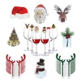 thumbnail image 5 of 10 piezas de tarjeta de taza de Navidad, gorro de Papá Noel, decoración de copas de vino, adornos de Navidad, regalo de Año Nuevo, decoraciones navideñas para el hogar, 5 of 5