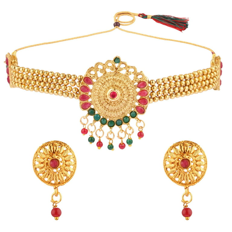 Indian Jewelery Traditional Jewelry High Quality Golden Tone 