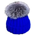 thumbnail image 1 of Bonnet Tricoté pour Femmes Hiver Doublé Polaire avec Faux Pompon, 1 of 6