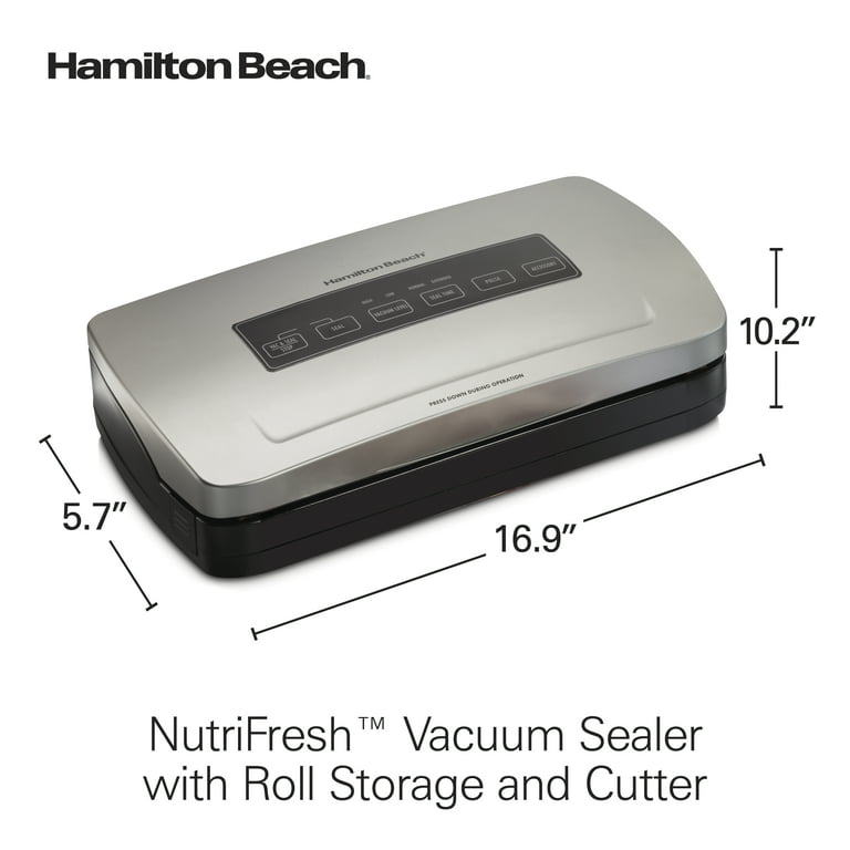 Hamilton Beach Nutrifresh Black Food Vacuum Sealer with Extended
