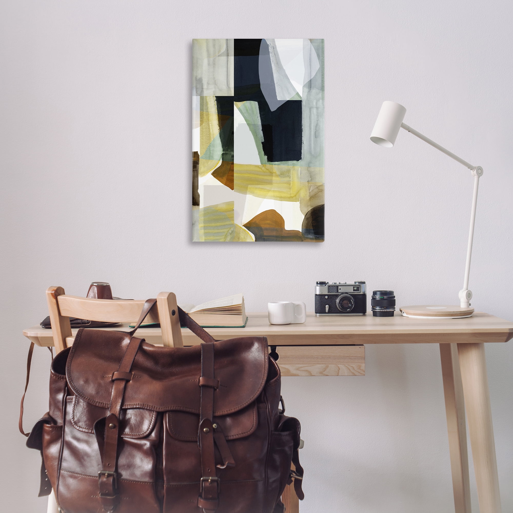 Stupell Industries Brushed Blocked Abstraction Abstract Painting Wrapped Canvas Art Print Wall Art, 24 x 36