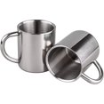 thumbnail image 1 of Taza de té de acero inoxidable de doble pared de 220 ml para beber té, café, sopa caliente, juego de 2, 1 of 4