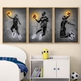 thumbnail image 2 of wall26 Framed Canvas Print Wall Art Set Neon Light Basketball Player Slam Dunk Sports &amp; Fitness Athletes Digital Art Pop Art Modern Portrait for Living Room, Bedroom, Office - 24"x36"x3, 2 of 5