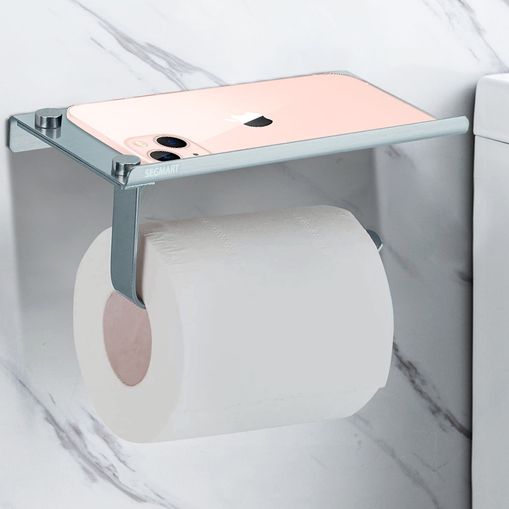 Stainless Steel Bathroom Paper Roll Holder Toilet Tissue Rack Storage Shelf 