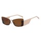thumbnail image 1 of Gafas de sol rectangulares para mujer, montura ligera, gafas futuristas sin montura Marrón Yuyangstore Gafas de sol de moda, 1 of 8