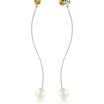 Gem Stone King 1.45 Ct Round Yellow Citrine 925 Sterling Silver Earrings