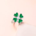 thumbnail image 3 of Four Leaf Clover Ring Enamel Zinc Alloy Plant Shape Vintage Fashion Jewelry Gift for Women Men Daily Wear Classic Shine, 3 of 8