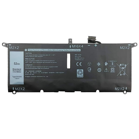 DXGH8 Battery for Dell XPS 13 7390 9370 9380 2019 Inspiron 13 7390 7391 2-in-1 5390 5391 7490 Latitude 3301 E3301 Vostro 5390 5391 Series 0H754V V48RM G8VCF HK6N5 P113G001 P82G P82G001 [7.6V 52Wh]