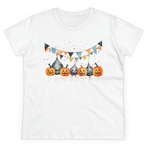 Spooktacular Halloween Delight T-Shirt: Embrace the Haunting Fun Women's Midweight Cotton Tee