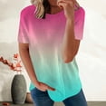 thumbnail image 2 of IROINNID Womens T-Shirt Summer Leisure Print Round-Neck Short Sleeve Casual Blouse, 2 of 5