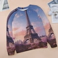 thumbnail image 6 of Eiffel Tower Womens Casual Crewneck Sweatshirt Long Sleeve Tops Cute Pullover Loose Fit, 6 of 7