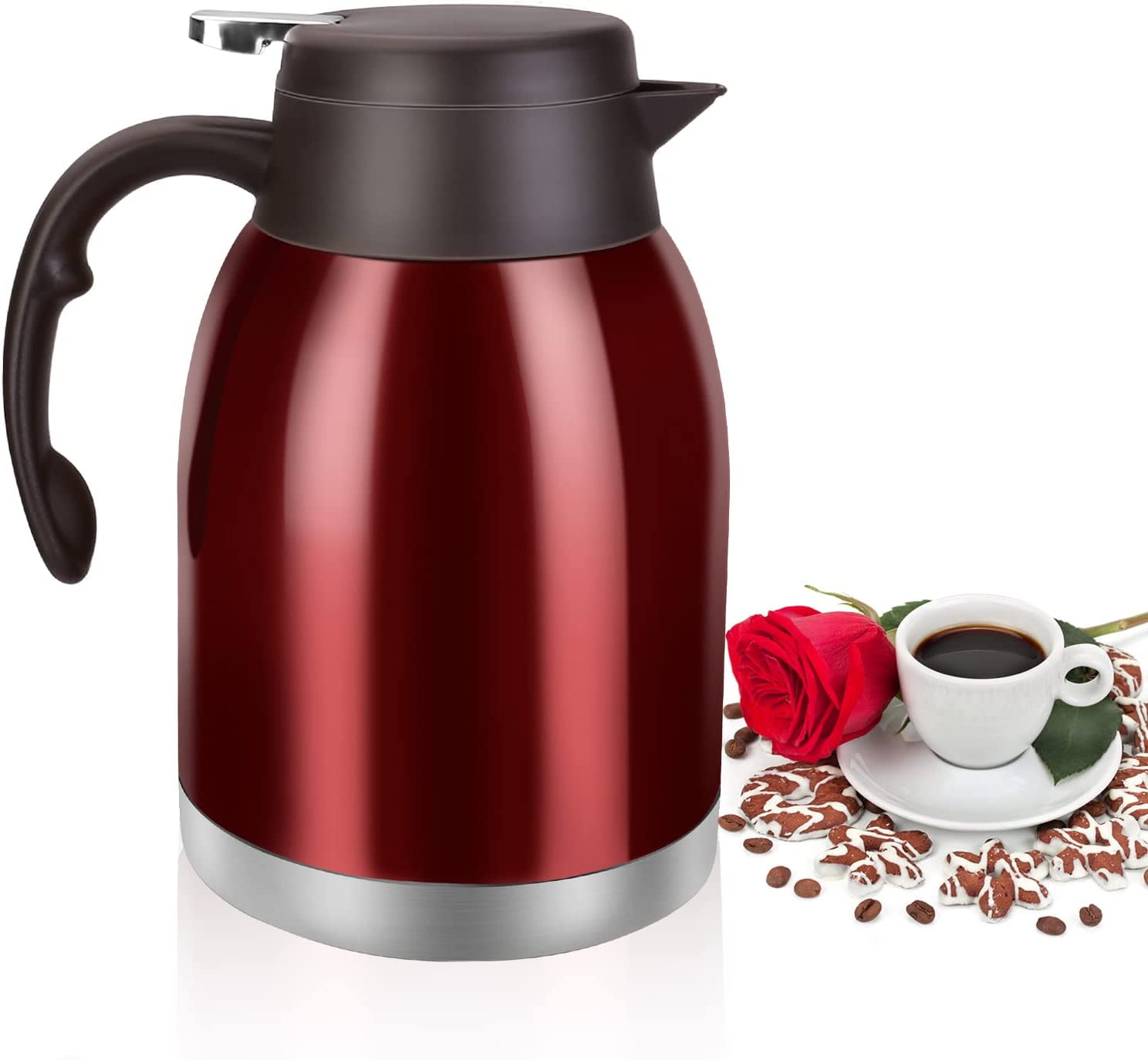 68 Oz Insulated Thermal Coffee Carafe Stainless Steel Double Walled Vacuum  Coffee Thermos, Hot Water, Tea, Hot Beverage Dispenser, Keep 24 Hour Heat
