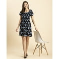 thumbnail image 6 of Moomaya Womens Printed Dress, Square Neck Short Puffed Sleeves Knee Length Short Dress, 6 of 8