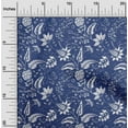 thumbnail image 2 of oneOone Silk Tabby Dark Blue Fabric Jacobean Floral Sewing Craft Projects Fabric Prints By Yard 42 Inch Wide, 2 of 4