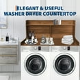 thumbnail image 3 of 2-Tier Waterproof Wood Washer and Dryer Countertop Shelf - 54x27.5" Laundry Organizer with 2.75" Edge Rails, Non-Slip Pads, Large Storage Rack - Walnut, 3 of 8
