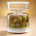 thumbnail image 2 of Tarro de reloj de arena para pepinillos y aceitunas, tarro de pepinillos separado de húmedo y seco, tarro de pepinillos con colador para almacenamiento hermético de alimentos, 2 of 5
